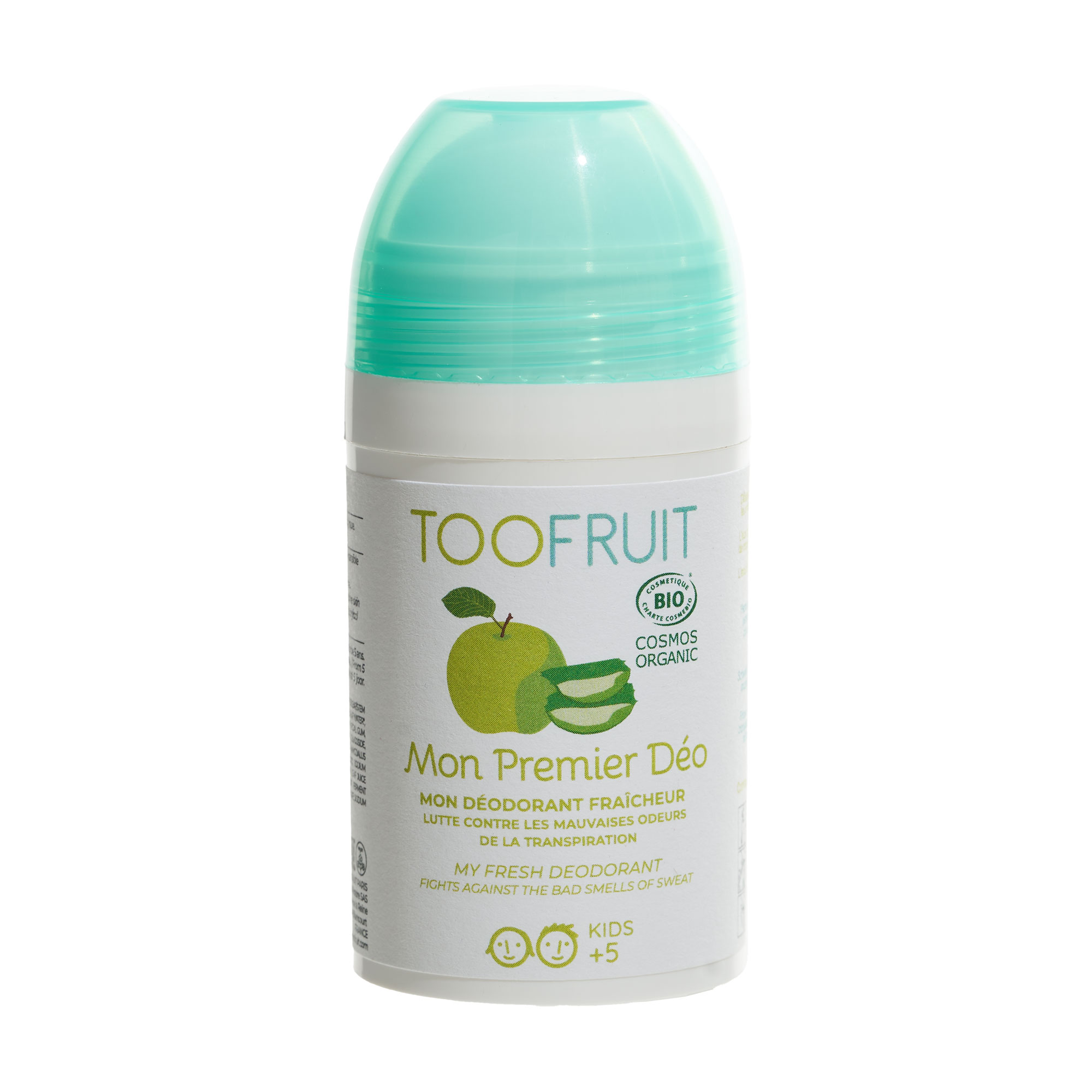 Уцінка! Дитячий кульковий дезодорант TOOFRUIT My Fresh Deodorant Мій перший део Яблуко-Алое вера, від 5 років, 50 мл